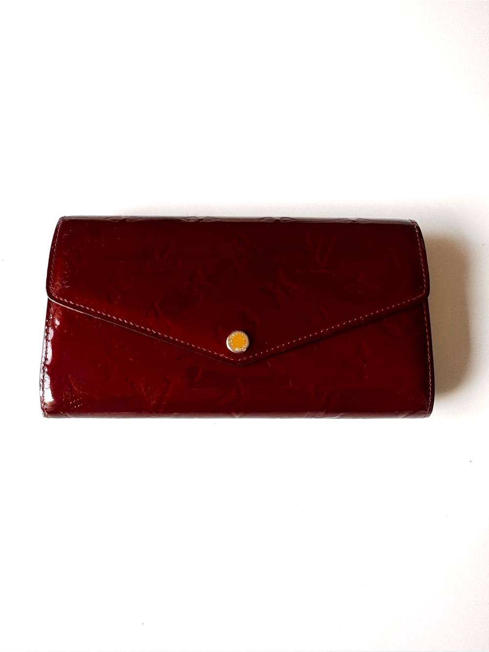 ♥️ Louis Vuitton Authentic Vernis Burgundy Patent Leather Continental Wallet